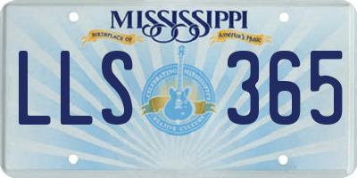 MS license plate LLS365