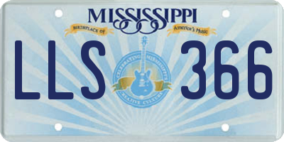 MS license plate LLS366