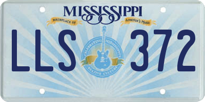 MS license plate LLS372