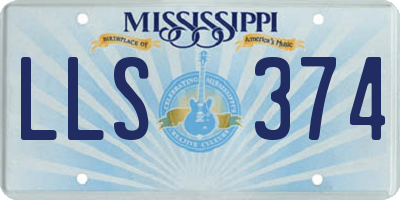 MS license plate LLS374