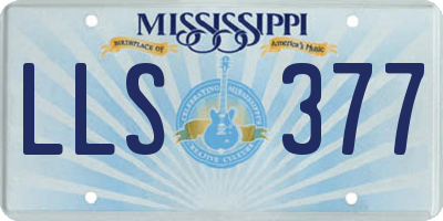 MS license plate LLS377