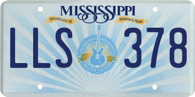 MS license plate LLS378