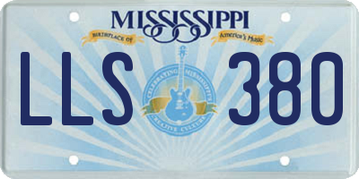 MS license plate LLS380