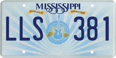 MS license plate LLS381