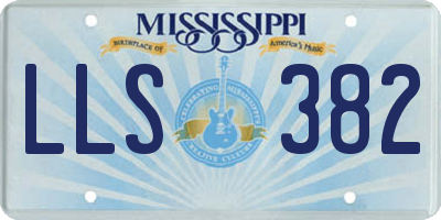 MS license plate LLS382