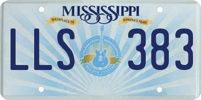 MS license plate LLS383