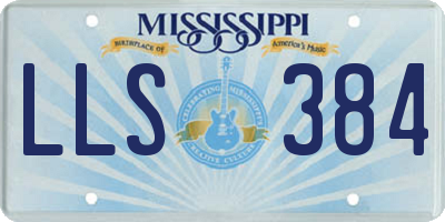 MS license plate LLS384