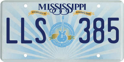 MS license plate LLS385