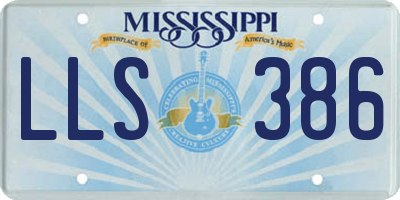 MS license plate LLS386