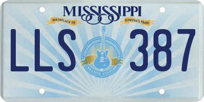 MS license plate LLS387