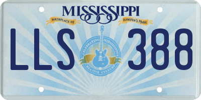 MS license plate LLS388