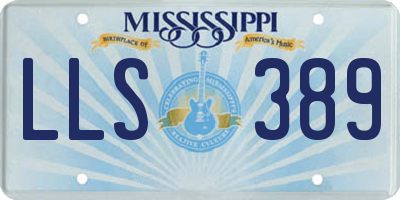 MS license plate LLS389