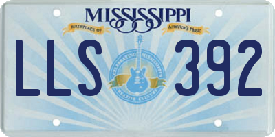 MS license plate LLS392