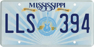 MS license plate LLS394