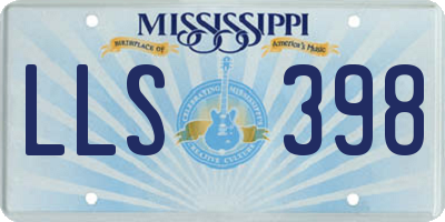 MS license plate LLS398