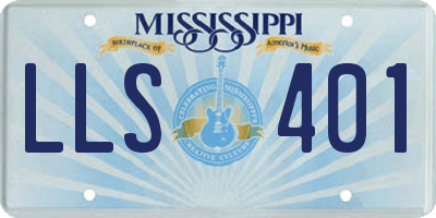 MS license plate LLS401