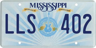 MS license plate LLS402