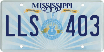 MS license plate LLS403