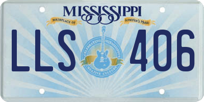 MS license plate LLS406