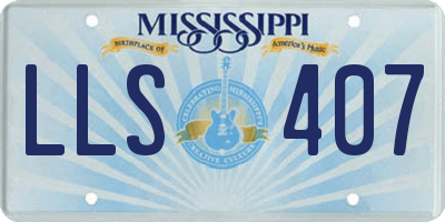 MS license plate LLS407