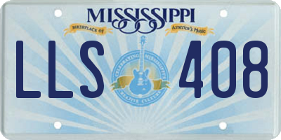 MS license plate LLS408