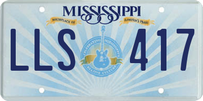 MS license plate LLS417
