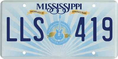 MS license plate LLS419