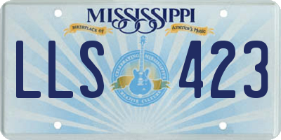MS license plate LLS423