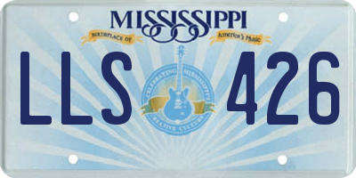 MS license plate LLS426