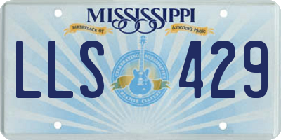 MS license plate LLS429