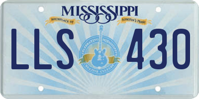 MS license plate LLS430