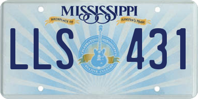 MS license plate LLS431