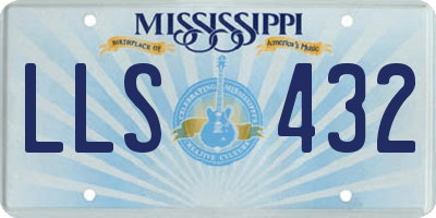 MS license plate LLS432
