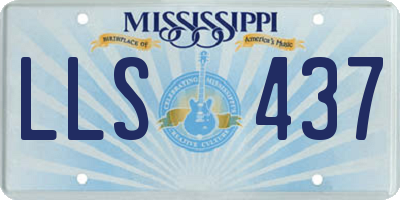 MS license plate LLS437