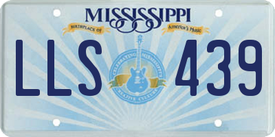 MS license plate LLS439