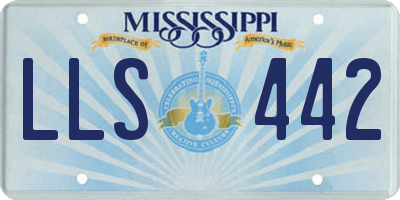 MS license plate LLS442