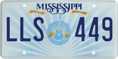 MS license plate LLS449