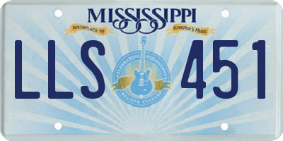 MS license plate LLS451