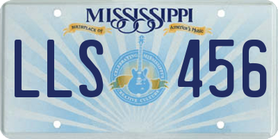 MS license plate LLS456