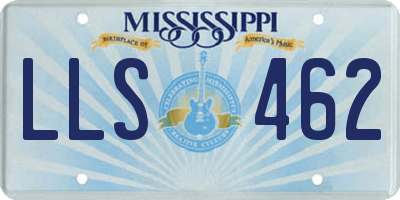 MS license plate LLS462