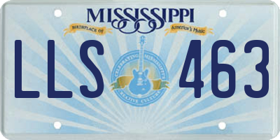 MS license plate LLS463