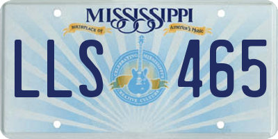 MS license plate LLS465