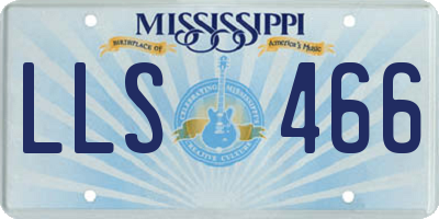 MS license plate LLS466