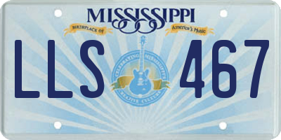 MS license plate LLS467
