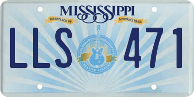 MS license plate LLS471