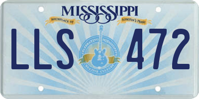 MS license plate LLS472