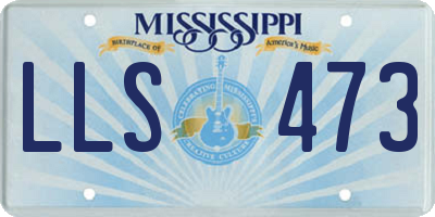 MS license plate LLS473