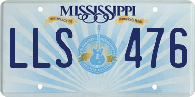 MS license plate LLS476