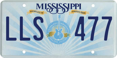 MS license plate LLS477