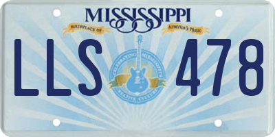 MS license plate LLS478